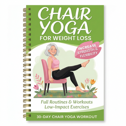 30-Day Chair Yoga Weight Control Spiral-Bound Notebook & Step-by-Step Exercise Guide