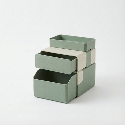Modular Stackable Desktop Storage Organizer with Drawer & Tray — Medium