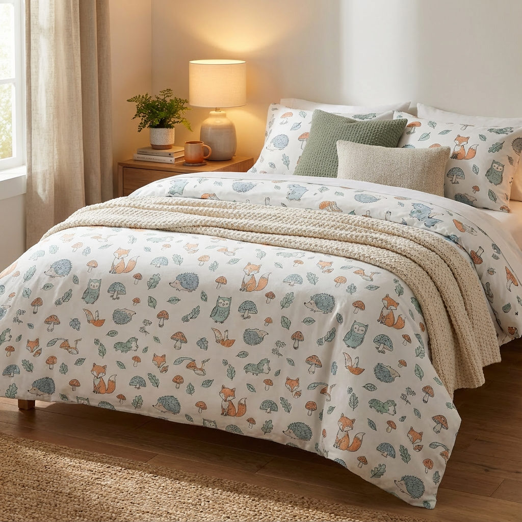 Harbor Bloom “Forest Friends” Kids Comforter Set (Queen), 3-Piece