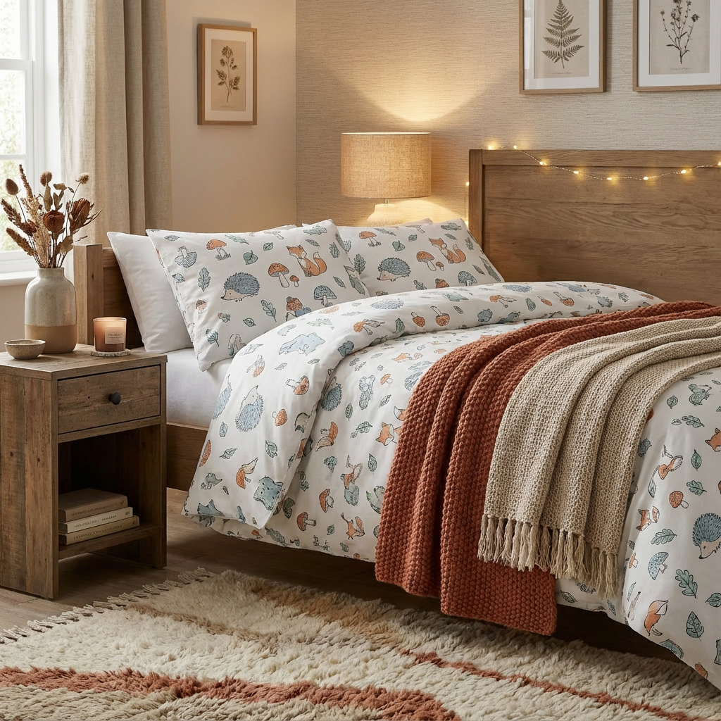 Harbor Bloom “Forest Friends” Kids Comforter Set (Queen), 3-Piece