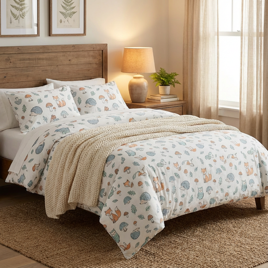Harbor Bloom “Forest Friends” Kids Comforter Set (Queen), 3-Piece
