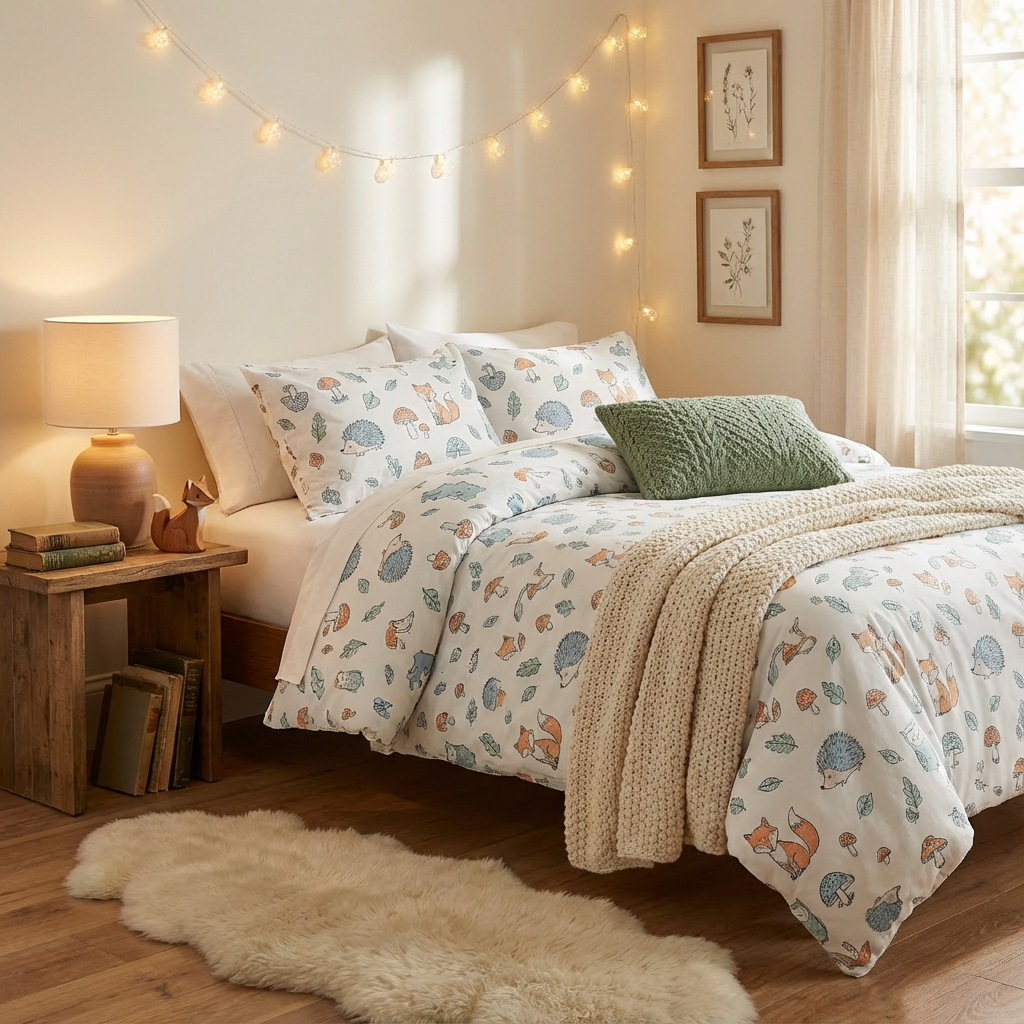 Harbor Bloom “Forest Friends” Kids Comforter Set (Queen), 3-Piece