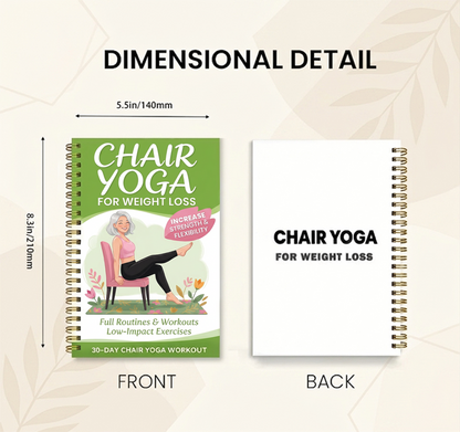 30-Day Chair Yoga Weight Control Spiral-Bound Notebook & Step-by-Step Exercise Guide