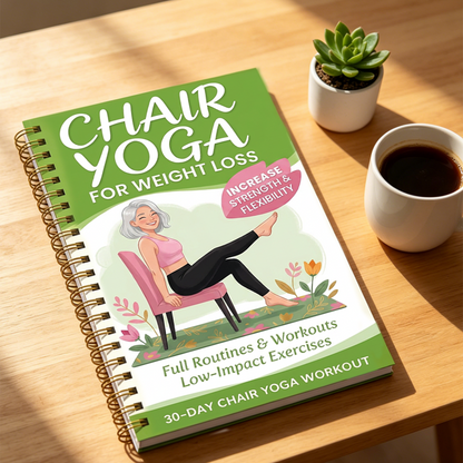 30-Day Chair Yoga Weight Control Spiral-Bound Notebook & Step-by-Step Exercise Guide