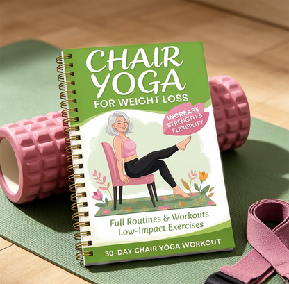 30-Day Chair Yoga Weight Control Spiral-Bound Notebook & Step-by-Step Exercise Guide