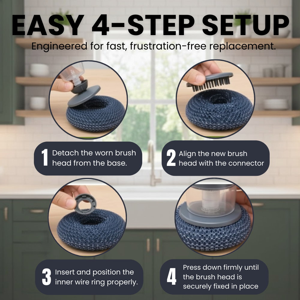 Gorgeousbb All-in-One Comfort Hold Dish Scrub with Soap Control Set