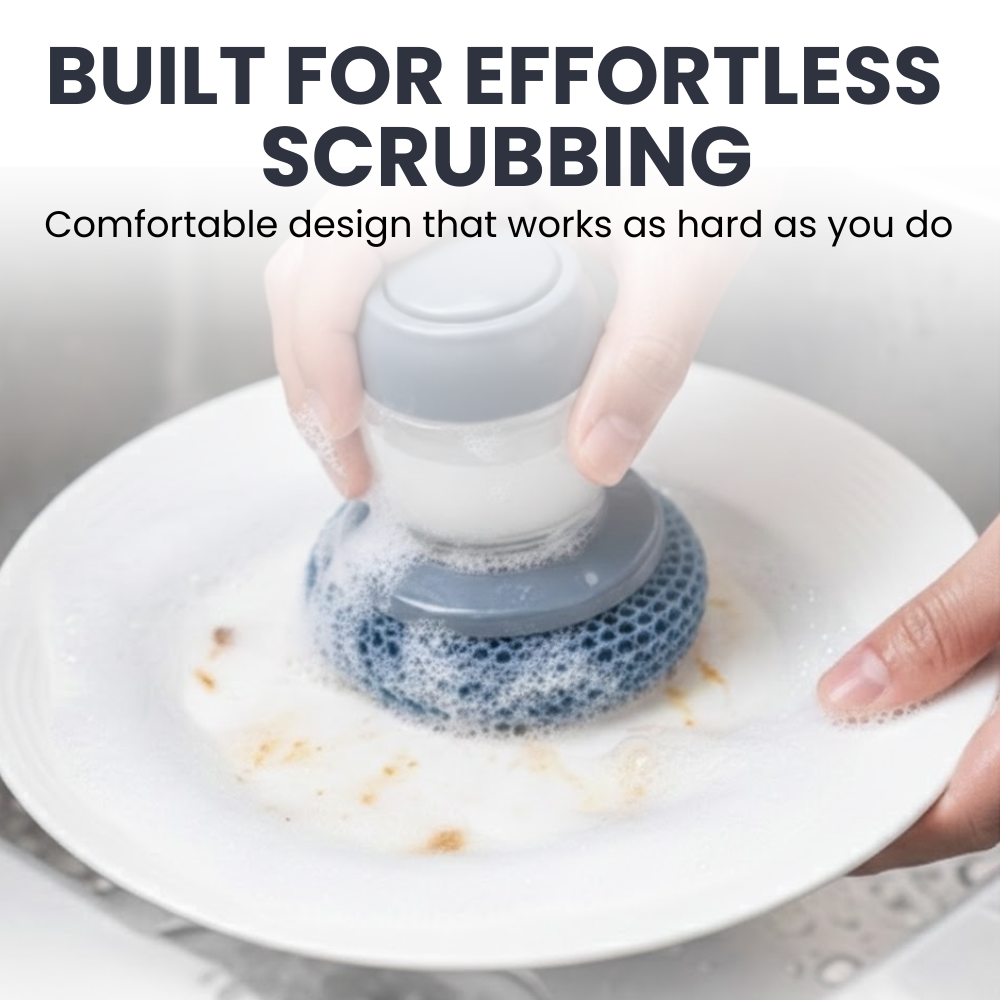 Gorgeousbb All-in-One Comfort Hold Dish Scrub with Soap Control Set