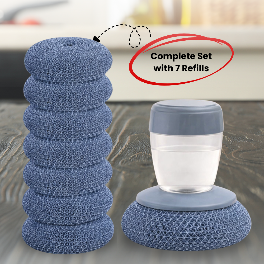 Gorgeousbb All-in-One Comfort Hold Dish Scrub with Soap Control Set