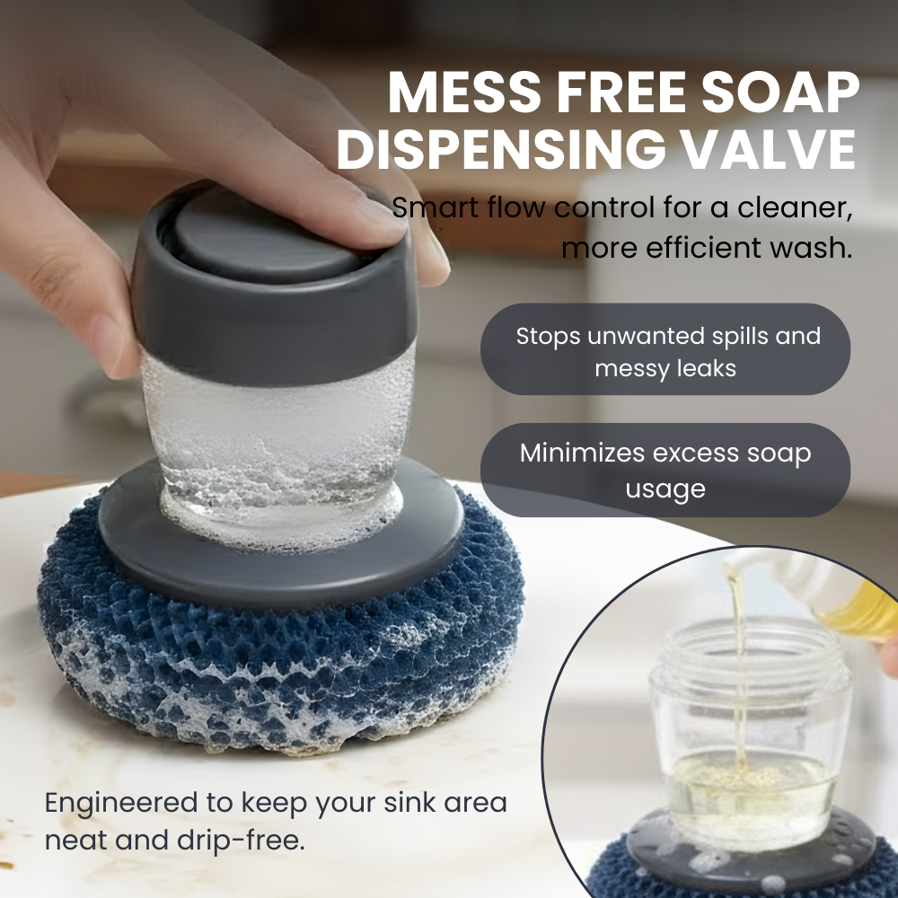 Gorgeousbb All-in-One Comfort Hold Dish Scrub with Soap Control Set