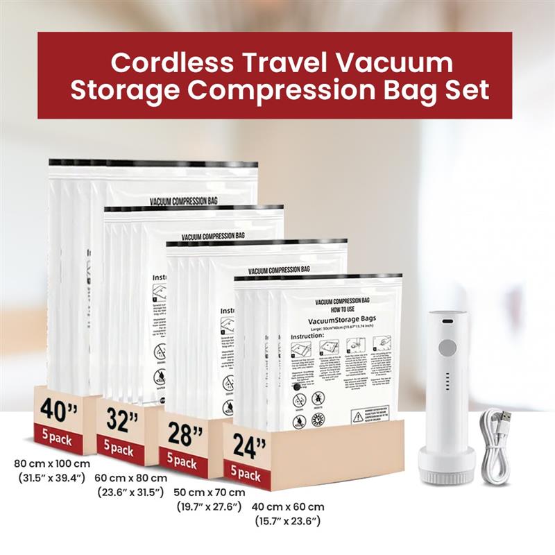 Gorgeousbb Cordless Vacuum Storage Compression Bag Set