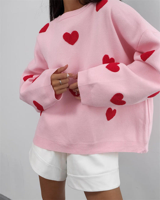 Cute Heart-shaped Sweater