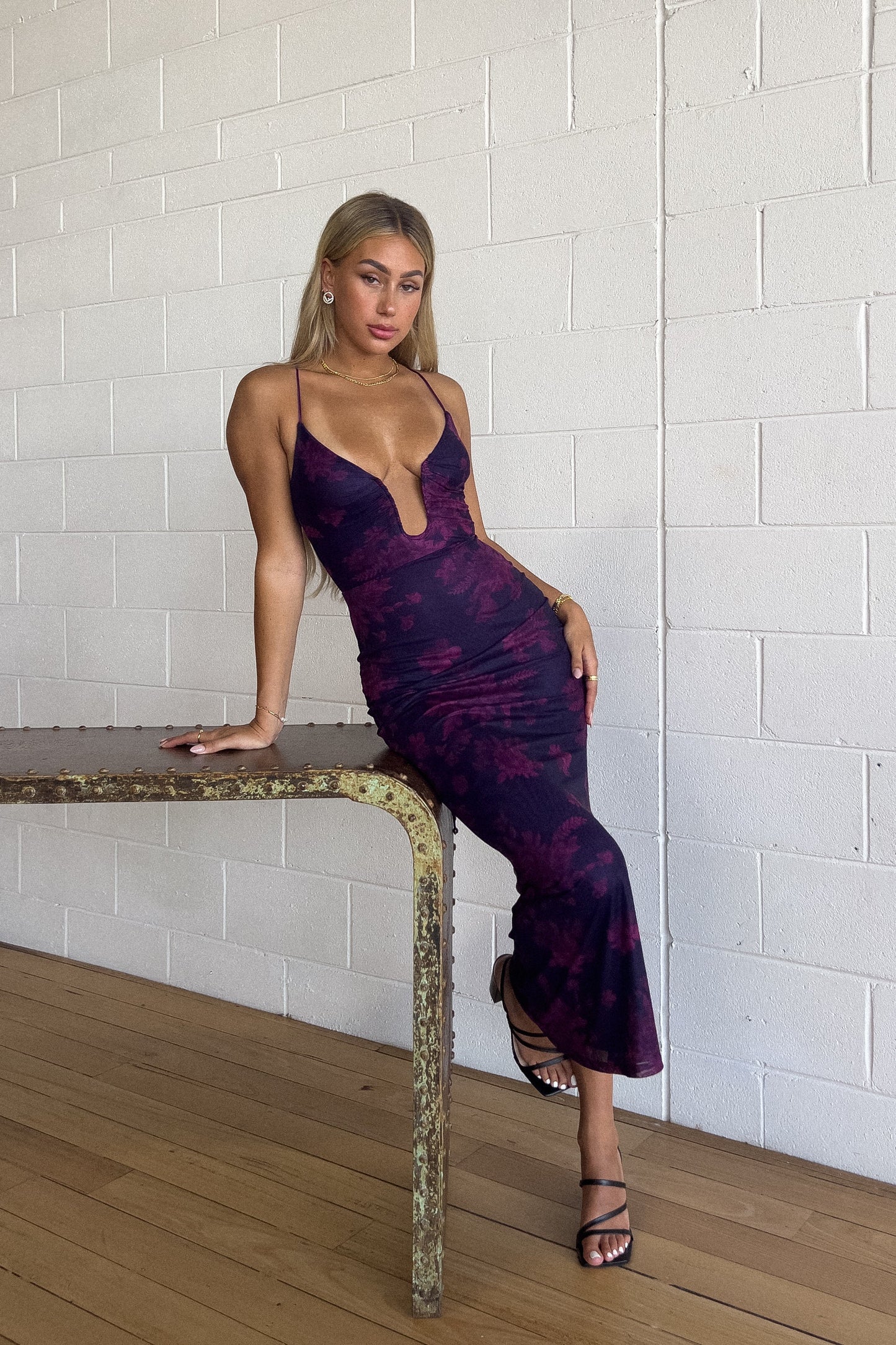 Ethereal Midi Dress - Grape