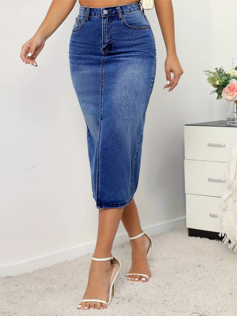 High Waist Denim Skirt