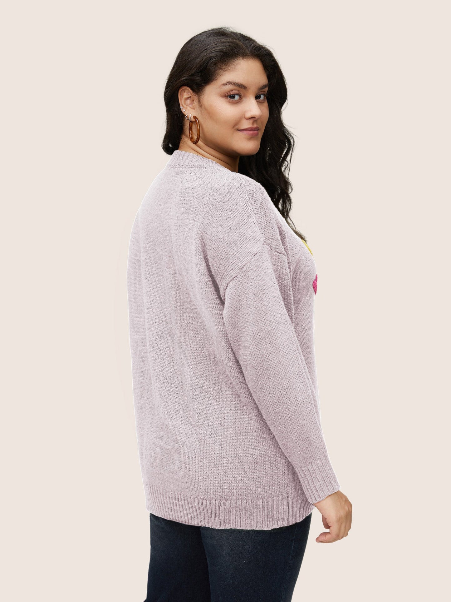 Heart Towel Embroidered Crew Neck Pullover