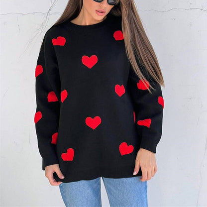 Cute Heart-shaped Sweater