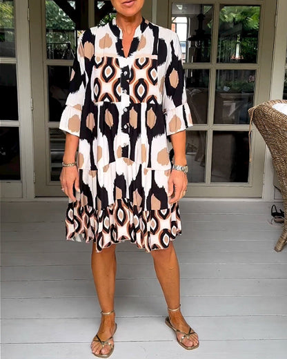 Printed 3/4 Sleeve Dress