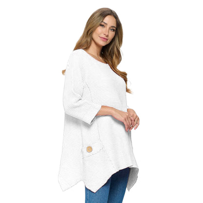 Focus Oversized Waffle Tunic in White