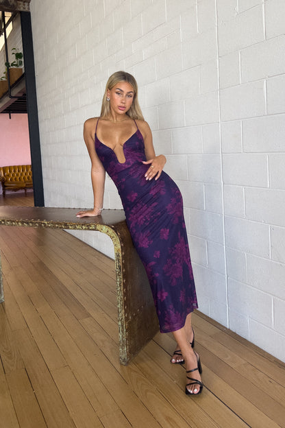 Ethereal Midi Dress - Grape