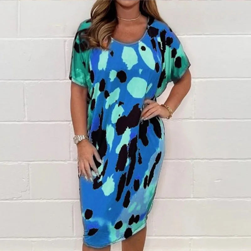 Multicolored Oversized T-Bar Dress