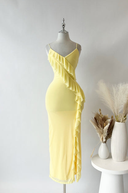 Abigail Midi Dress - Yellow