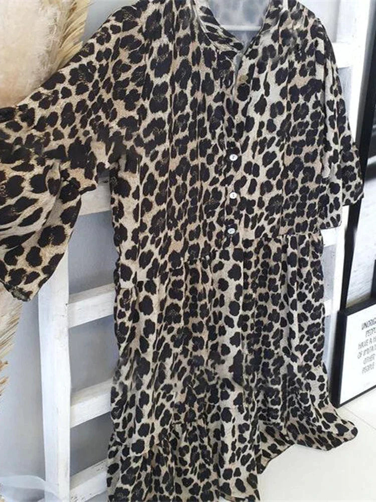 Elegant Leopard Print Dress