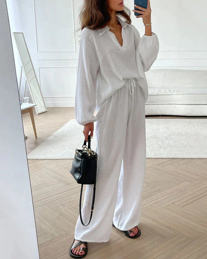 V-Neck Two Piece Set