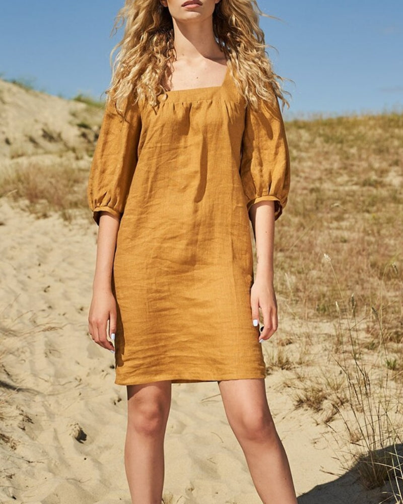 LINEN BOHO CHIC DRESS