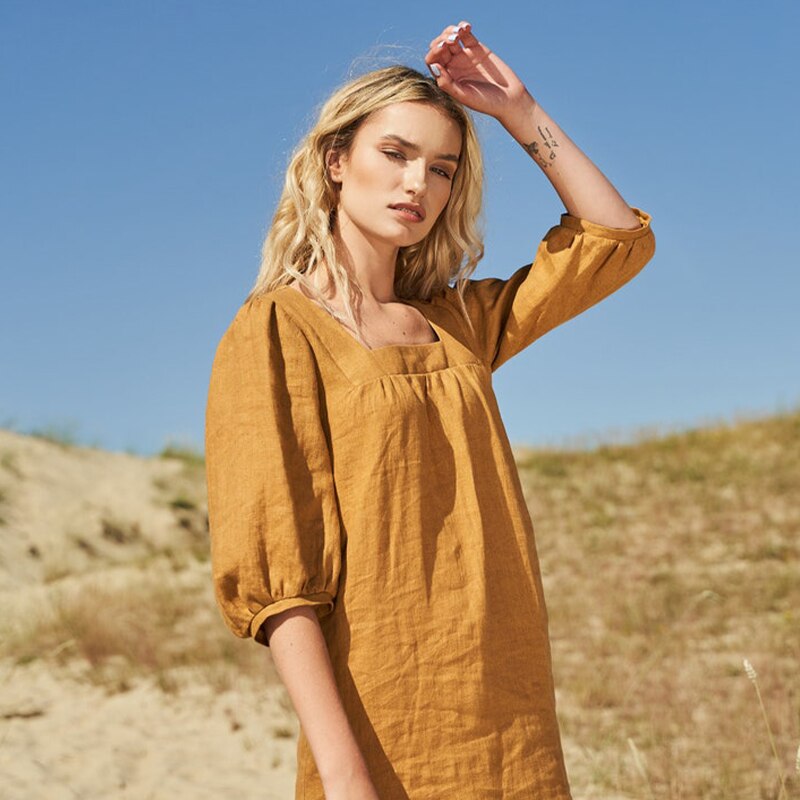 LINEN BOHO CHIC DRESS