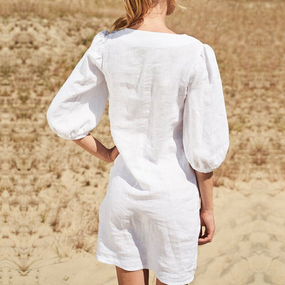 LINEN BOHO CHIC DRESS